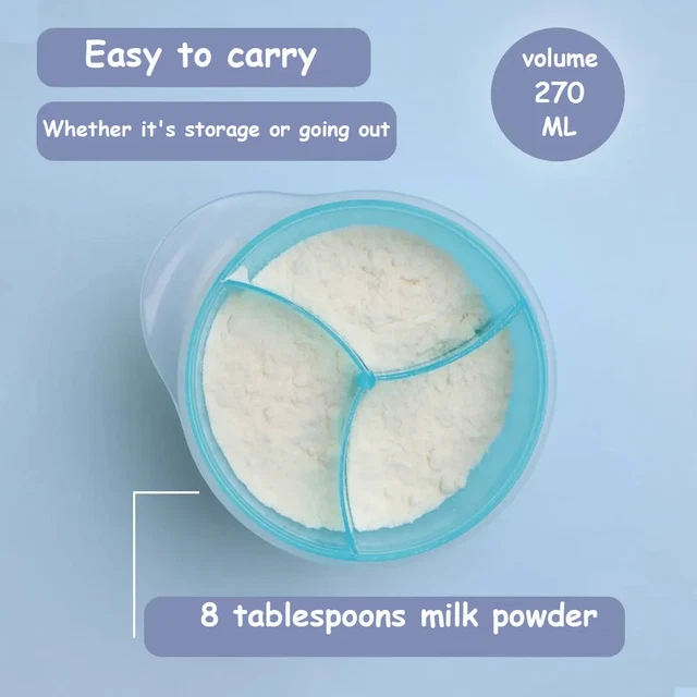 Formula Divider Powder 3 COMPARTMENT DIVIDED Portable Formula Dispenser BPA Free Food ...