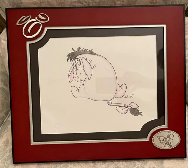 Walt Disney World Eeyore Animator Sketch signed in frame