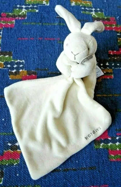 Op/ Doudou Et Compagnie Natalys Mouchoir  Lapin Ecru Blanc Gris Tbe