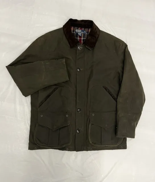 Polo Ralph Lauren Jacket Coat Extra Large Green Brown Mens Heavy Duty Lined