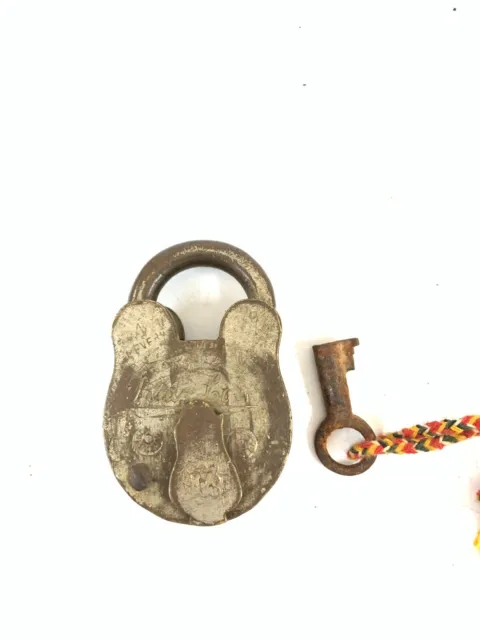 Vintage Brass nickel  4 lever lock
