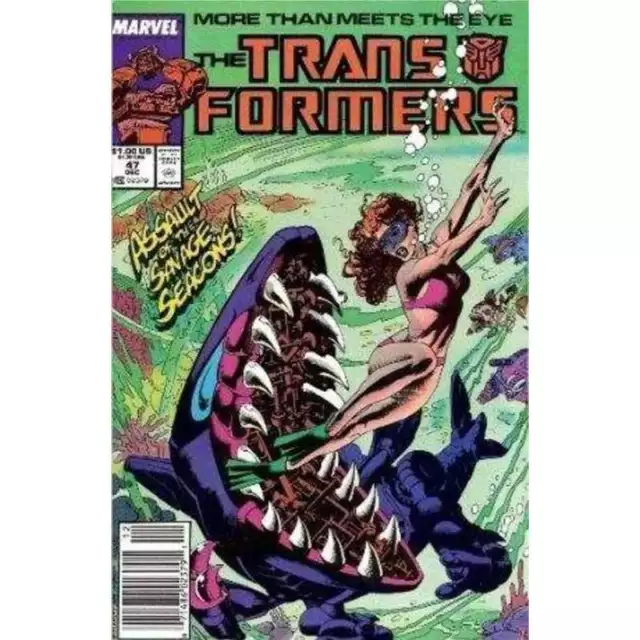Transformers (1984 series) #47 Newsstand in VF + condition. Marvel comics [n'