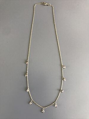 Brandy Melville Metallic Gold Dangling Pink Rhinestones Charm Necklace 2