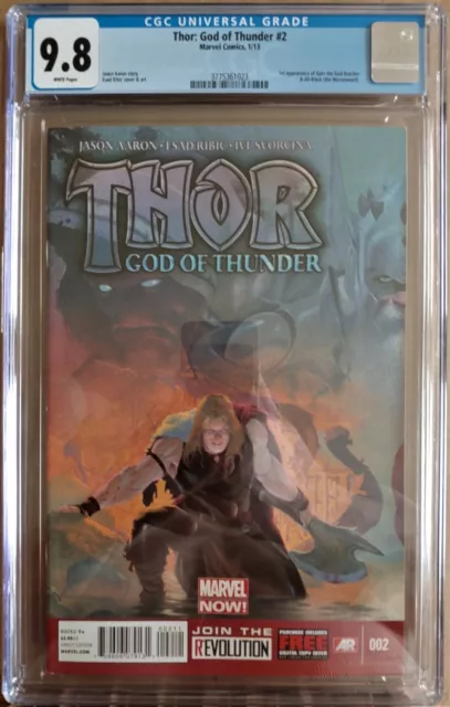 THOR GOD OF THUNDER 2 1st App Gorr the God Butcher & Necrosword CGC 9.8 NM/MT WP