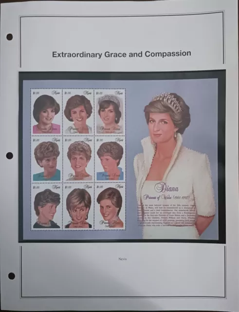 Nevis - Diana - Extraordinary  Grace And Compassion  - Souvenir Sheet - Mnh
