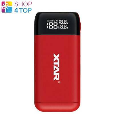 XTAR PB2S Batteries Chargeur Puissance Banque 18650 LI-ION USB Rouge TC / Cc /