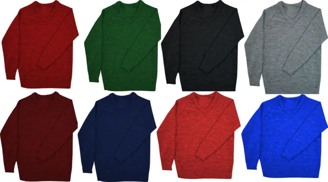 New School Uniform V Neck Tank Top Kids Knitted Full Sleeve Jumper Schoolwear