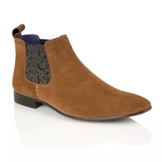 Silver Street Carnaby Mens Tan Suede Chelsea Pull On Classic Boots