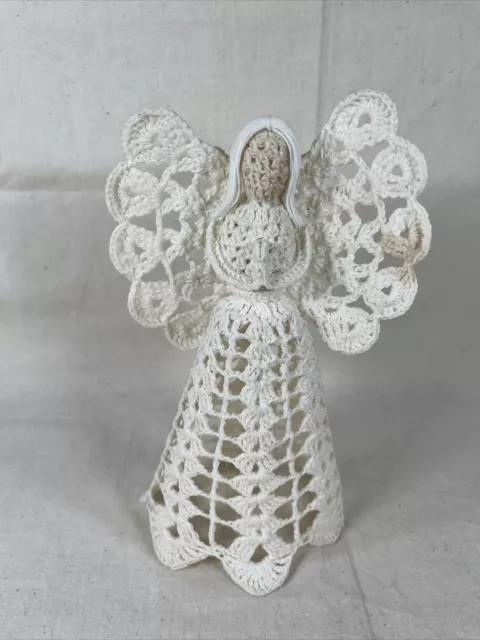 Crocheted Vintage-style Christmas Angel Tree Topper Or Stand Alone Decoration