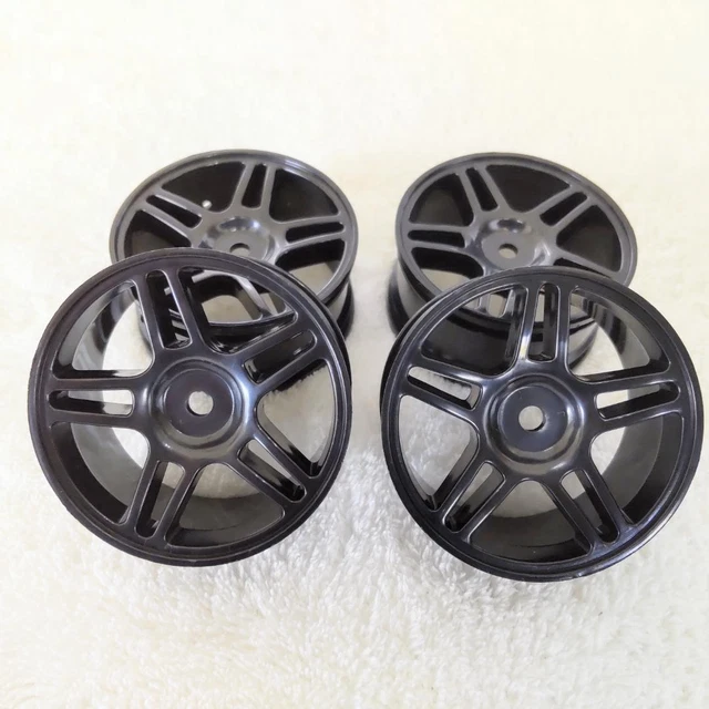 Fafeicy Roue de voiture RC 4 pièces RC pneu de voiture 1/10 moyeu en