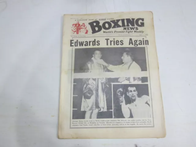 July 1st 1960, BOXING NEWS, Phil Edwards, John McCormack, Gentleman Jim Corbett.