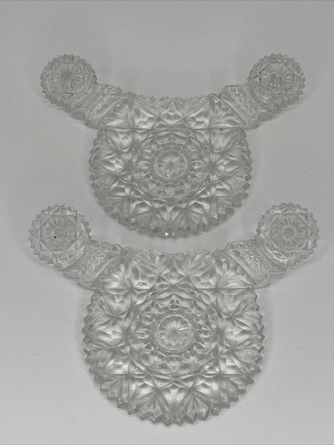 Early Drapery Curtain Tie Back Holder Set Glass Art Deco Vintage Antique 8