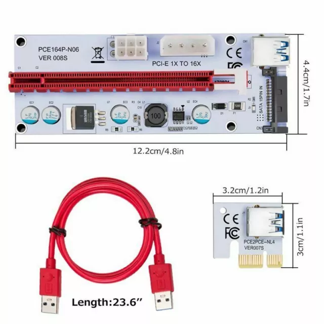 USB 3.0 Pcie Express 1X Zu 16X Gpu Extender Riser Karte Adapter O5S3 (L99 2