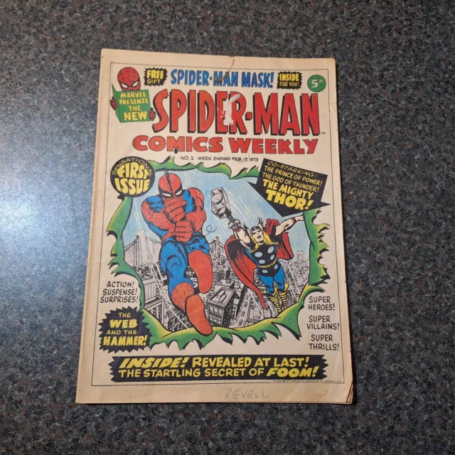 Spider-Man Comics Weekly Issue Number 1. Good Condition. 1973 UK.