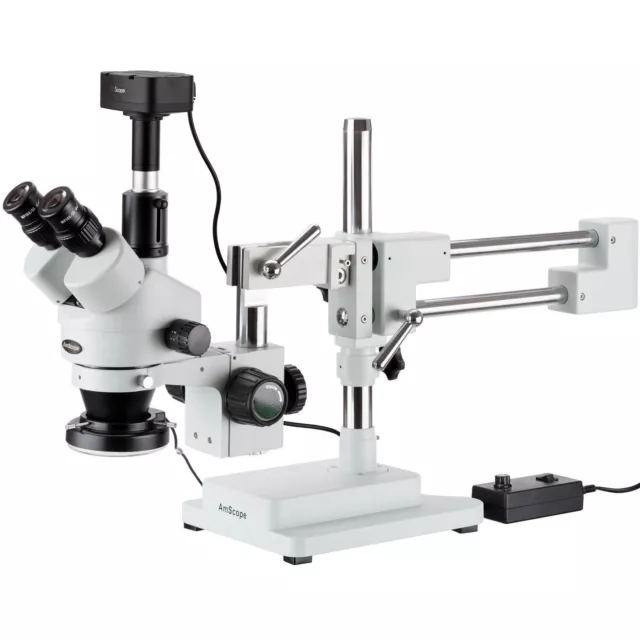 AmScope 3.5X-90X Circuit Zoom Stereo Microscope + 144-LED + 5MP Camera