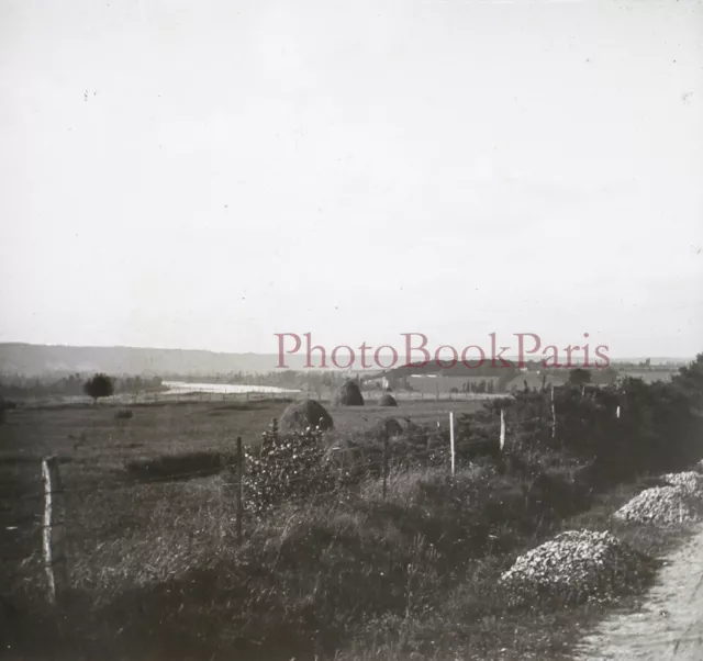Paysage c1920 Photo Plaque de verre Stereo Vintage V33L17n