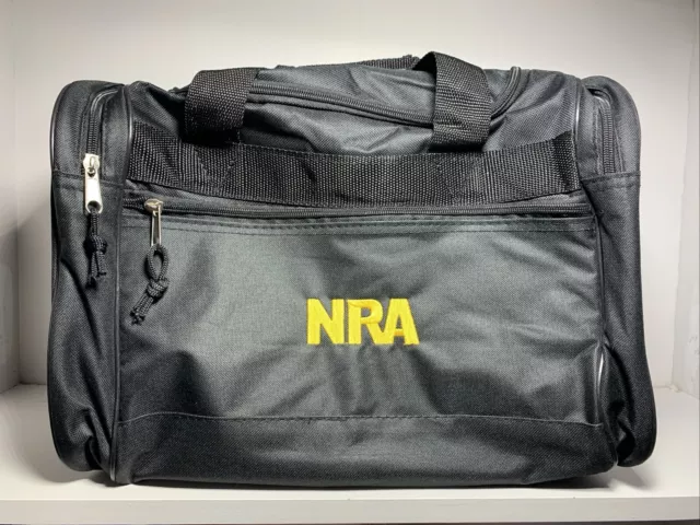 NRA BLACK DUFFLE Bag With Yellow Letters Logo Global New Beginnings 14.99 PicClick