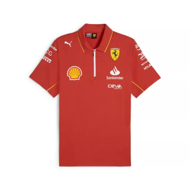 2024 Polo-Shirt Maglietta Scuderia Ferrari F1 Team Puma Sponsor Official