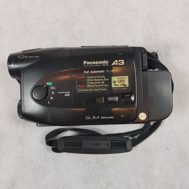 PANASONIC A3 VHS-C Movie Camera Slim Palmcorder Nv-A3 10×Zoom 