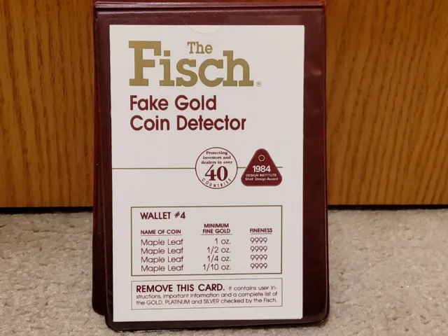 Fisch Fake Coin Identification Wallet Set #4 Complete 4pc Maple Leaf Detectors
