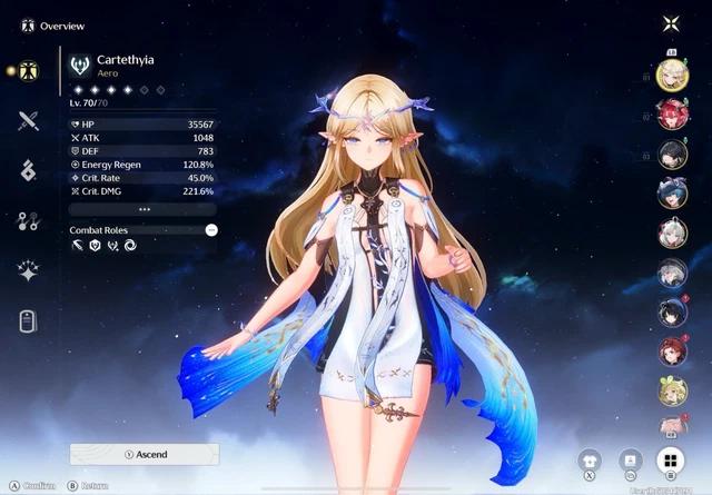 Compte Wuthering Waves [NA/EU] DUOS Avec Iuno Augusta Carthethyia Carlotta Shorekeeper