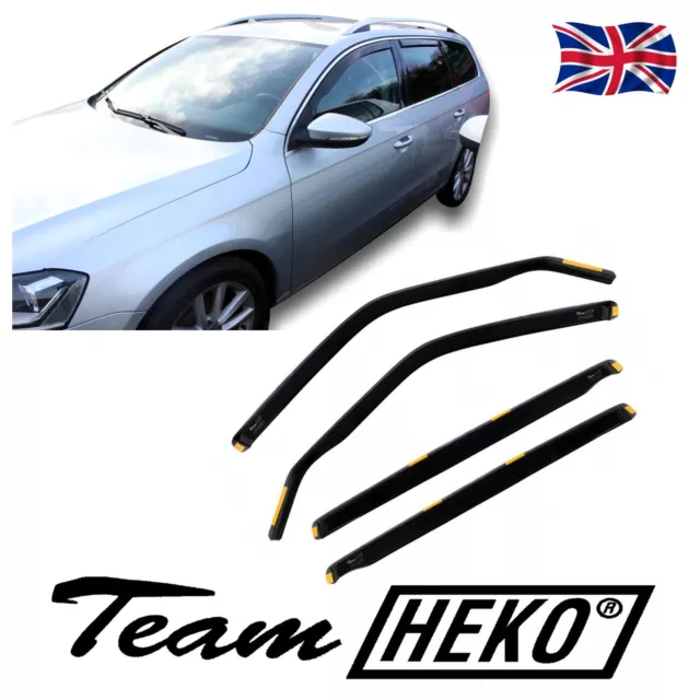 HEKO TINTED WIND DEFLECTORS for VW PASSAT B6 B7 ESTATE 2005-2014 4pc