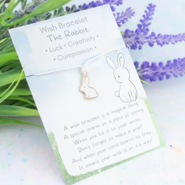 Rabbit Wish Bracelet, Tie On, Make A Wish, Easter Bunny Egg Hunt Rewards