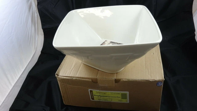 Longaberger Woven Traditions Heirloom Ivory Large Twist Dish Bowl #3211090 -NEW