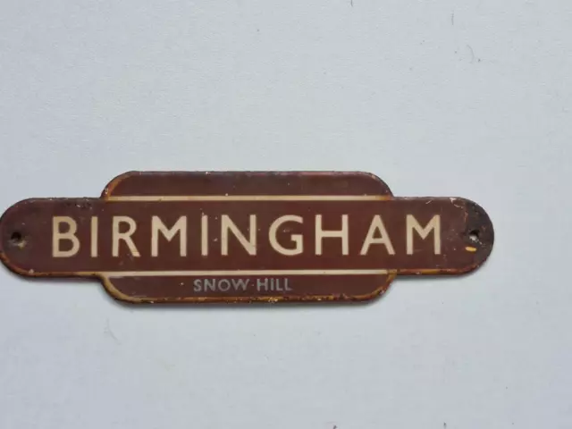 Vintage Small British Railways Birmingham Snow Hill Enamel Sign