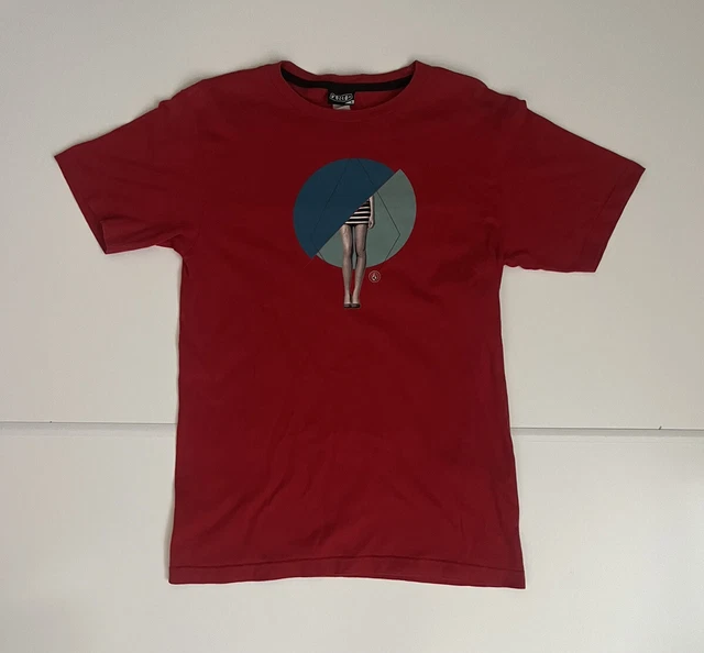 Volcom Adult Medium Red Short Sleeve Crewneck T-shirt