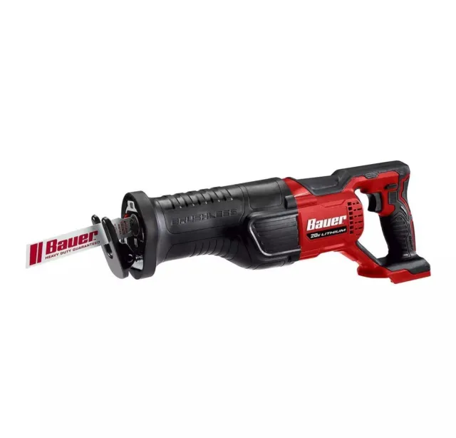 Bauer 20V Cordless Brushless Variable Speed Reciprocating Saw 2075CR-B 58075