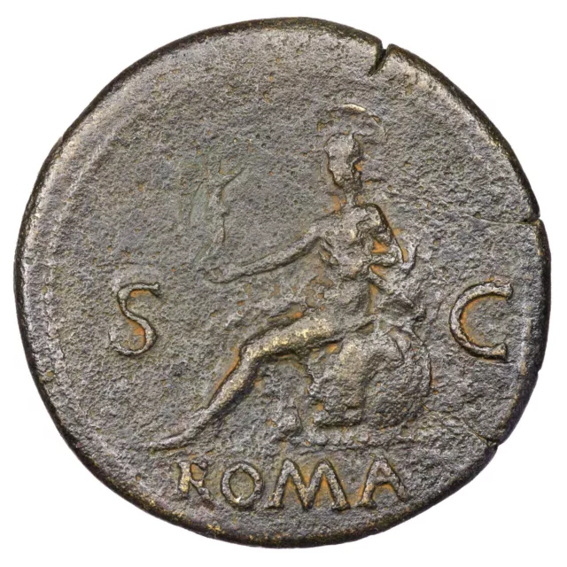 Monnaie romaine Néron Sesterce Tête à droite Revers ROMA RIC.274 65 ap.JC Bronze 2