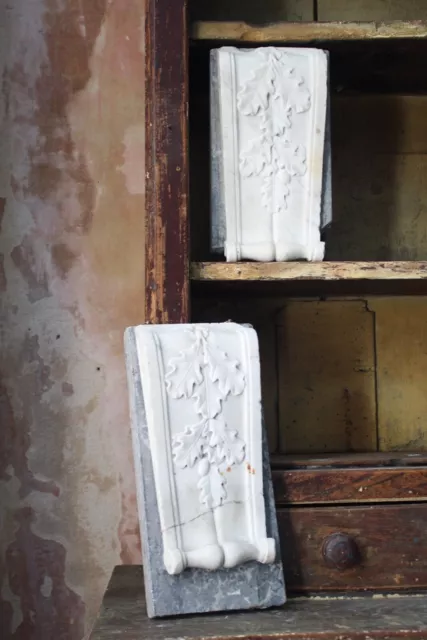 19th C Pair of Carved Marble Organic Decorative Rococo Architectural Elements