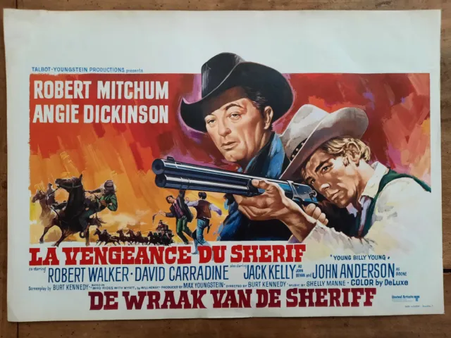 Affiche Belge LA VENGEANCE DU SHERIFF Robert MITCHUM Angie DICKINSON Western