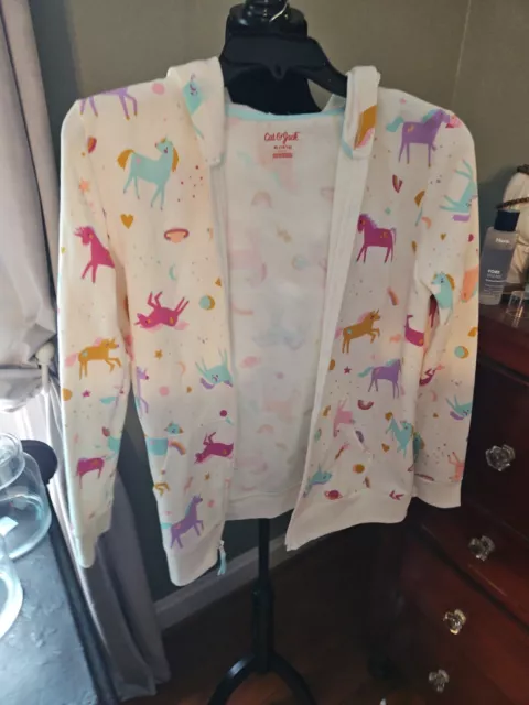Cat & Jack Zip Front Hoodie Unicorns XL 14-16