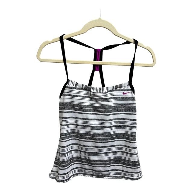 Nike Girl's Gray White Sleeveless Tank Top Size 16 Youth Athletic Athleisure