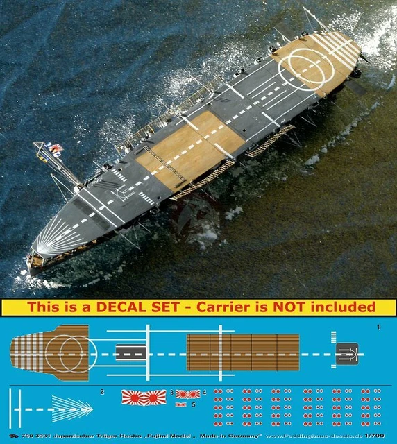 thumbnail image 2 of 1/700 HIJMS Akagi Japanese Aircraft Carrier Markings Decal 1942 WWII – Peddinghaus 3228 2 of 6
