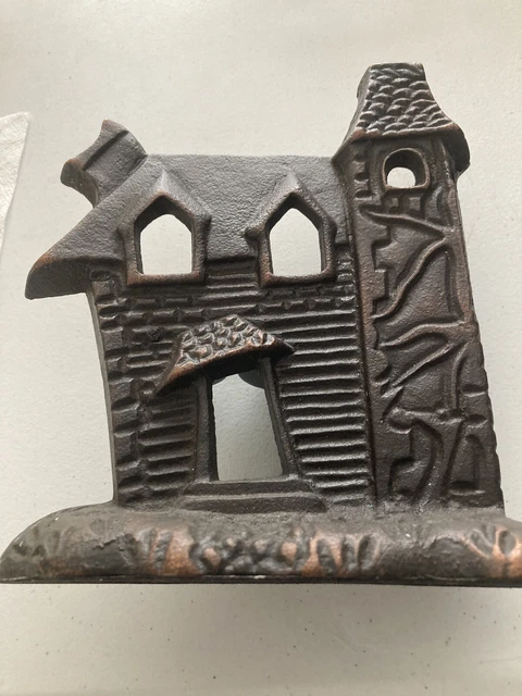 Cast Iron Door Stop Halloween Haunted House 7x8 Candle Holder