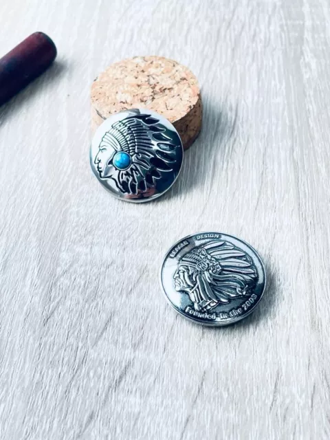 1 Set 2 Hardware Türkis Südostblume Lederhandwerk Sattelbeschläge