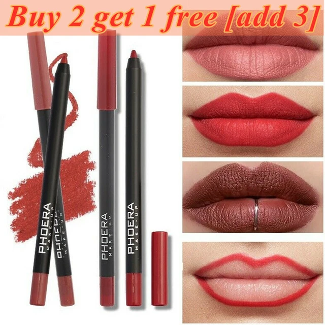 PHOERA Waterproof Pencil Lipstick Long Lasting Makeup Matte Lip Liner Pen 2023