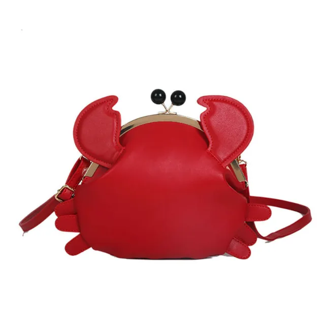 Women's Shoulder Bag Cute Crab Shape Handbag Clasp Closure PU Leather Purse