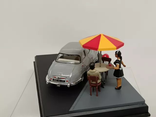 Panhard Dyna X L'arrêt Au Café La Route Bleue N7 Altaya 1/43 3