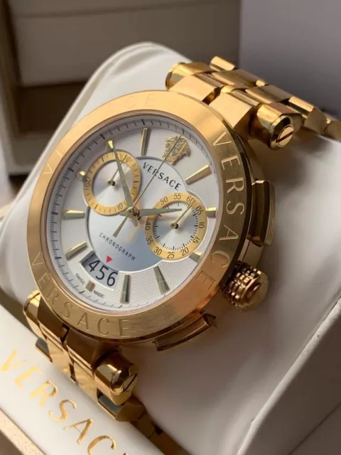 Versace aion sales chronograph gold