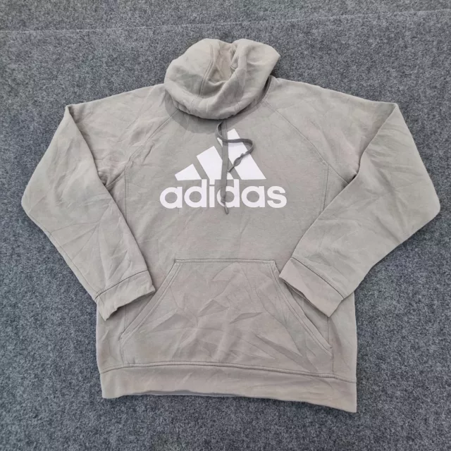 Adidas Jumper mens SMALL grey Long Sleeve pullover Hooded sports fleece Size S