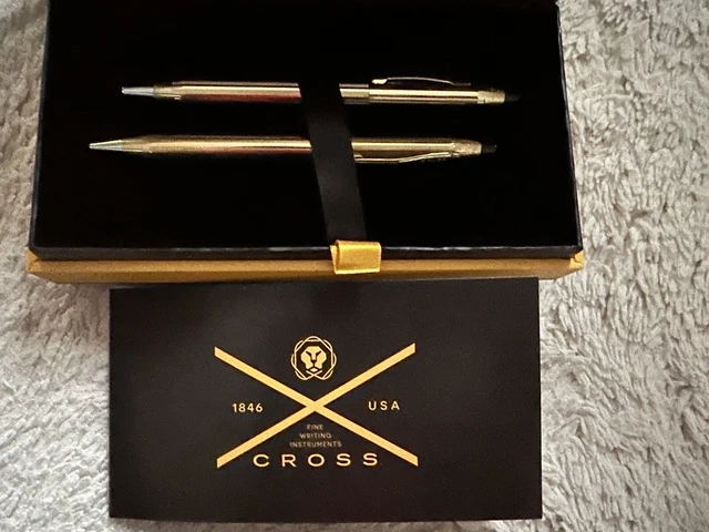 Cross Pen And Pencil Set 10k Gold Filled
