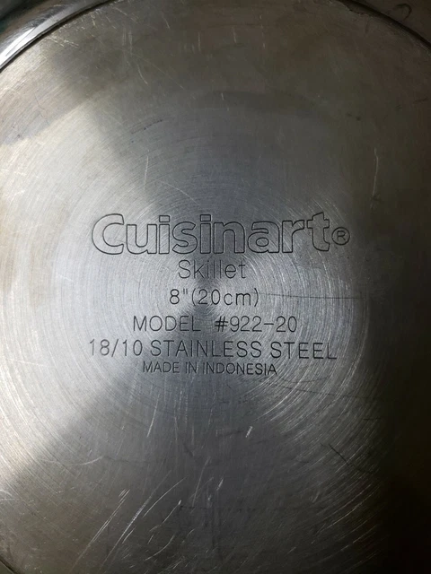 Cuisinart Skillet 8Inch Stainless Steel Cooking Frying Pan Model#922-20
