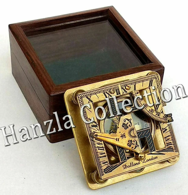 Nautical Brass Dollond London Sundial 3" Antique Compass Marine Pocket Sundial