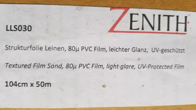 Laminier Folie der Firma Zenit Strukturfolie Leinen 104cm breit 50meter