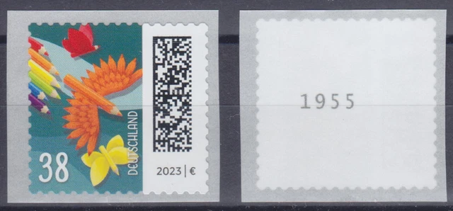 Bundesrepublik 3742 R ** 38 C. Welt der Briefe, selbstklebend mit Zählnummer