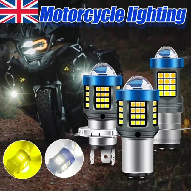 1x BA20D H6 H4 P15D LED Motorcycle Headlight Bulb Hi/Lo Motorbike Lamp 6500K UK